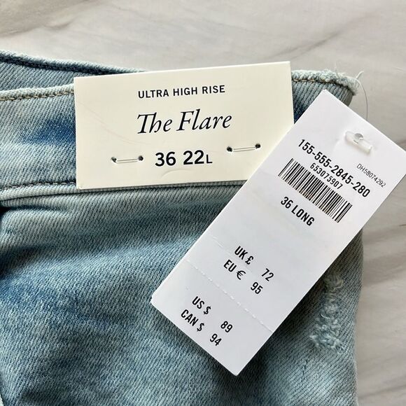 NEW Abercrombie & Fitch | The Flare Ultra High Rise Jean Stonewash Plus size 36 - Picture 7 of 10